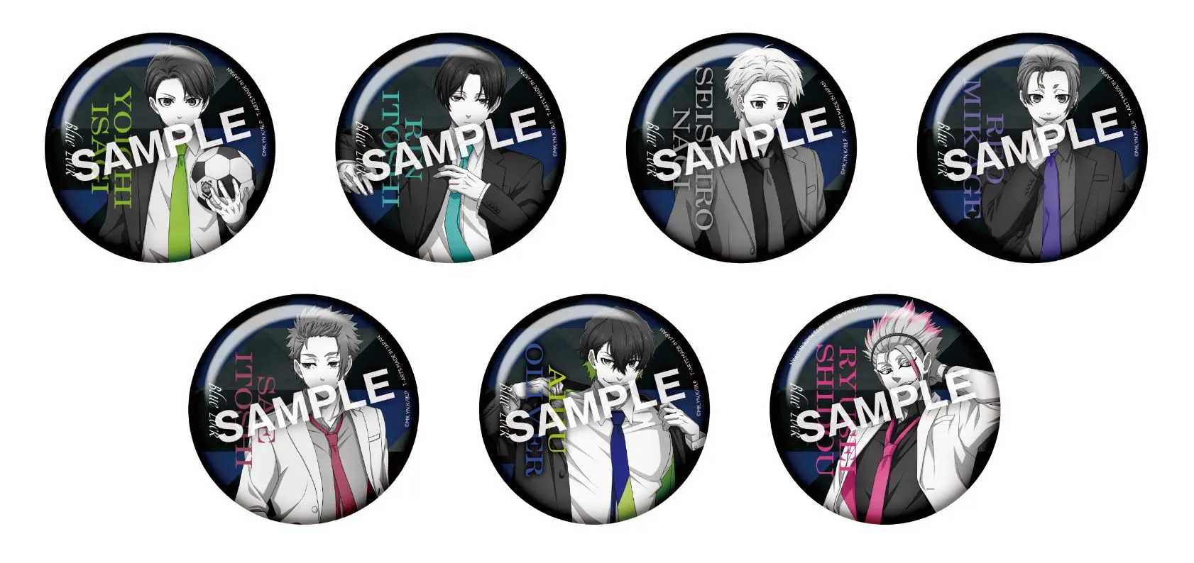 ブルーロックOneColorトレーディング缶バッジ 7パック入りBOX タカラ