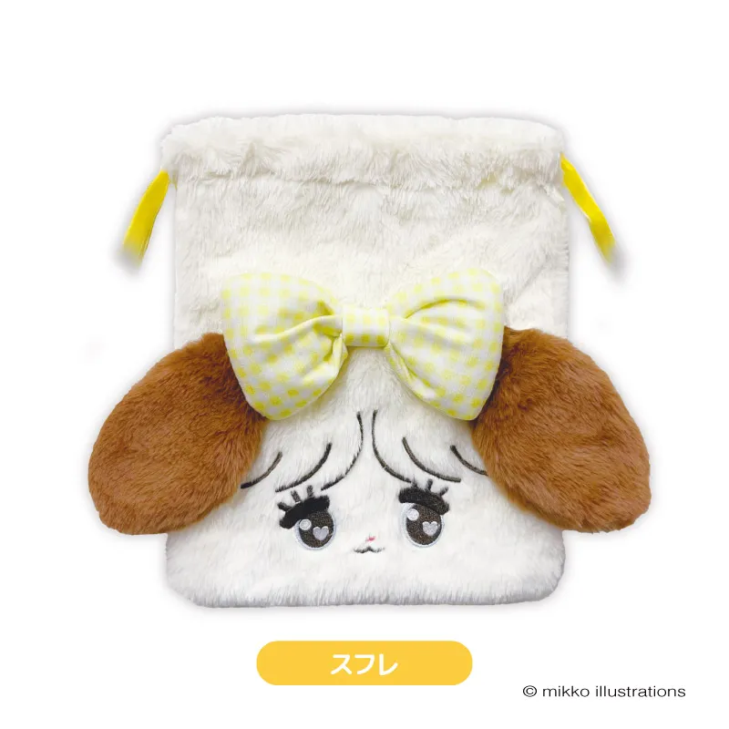 予約2025年05月】mikko illustrations もふもふ巾着 スフレ ティー