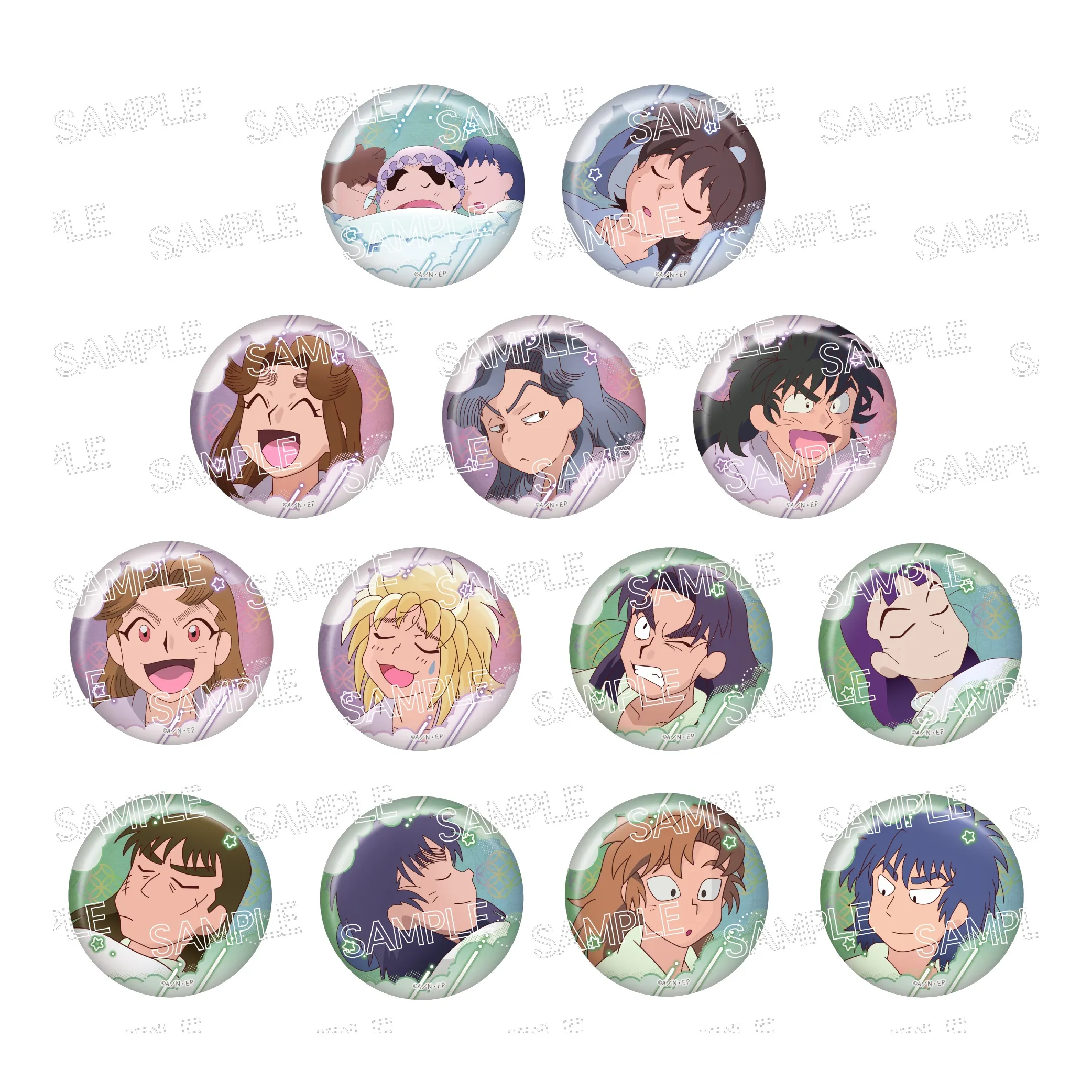 忍たま乱太郎 百面相缶バッジ 寝巻き姿の段 13パック入りBOX