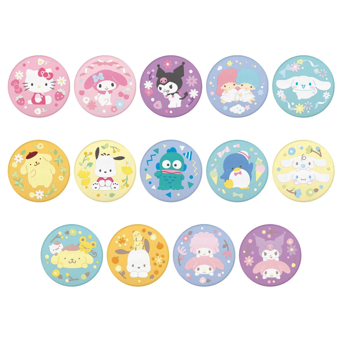 サンリオ刺繍缶バッジ3 コンプリートセット サンリオキャラクターズ 刺繍缶バッジビスケット3｜発売日：2025