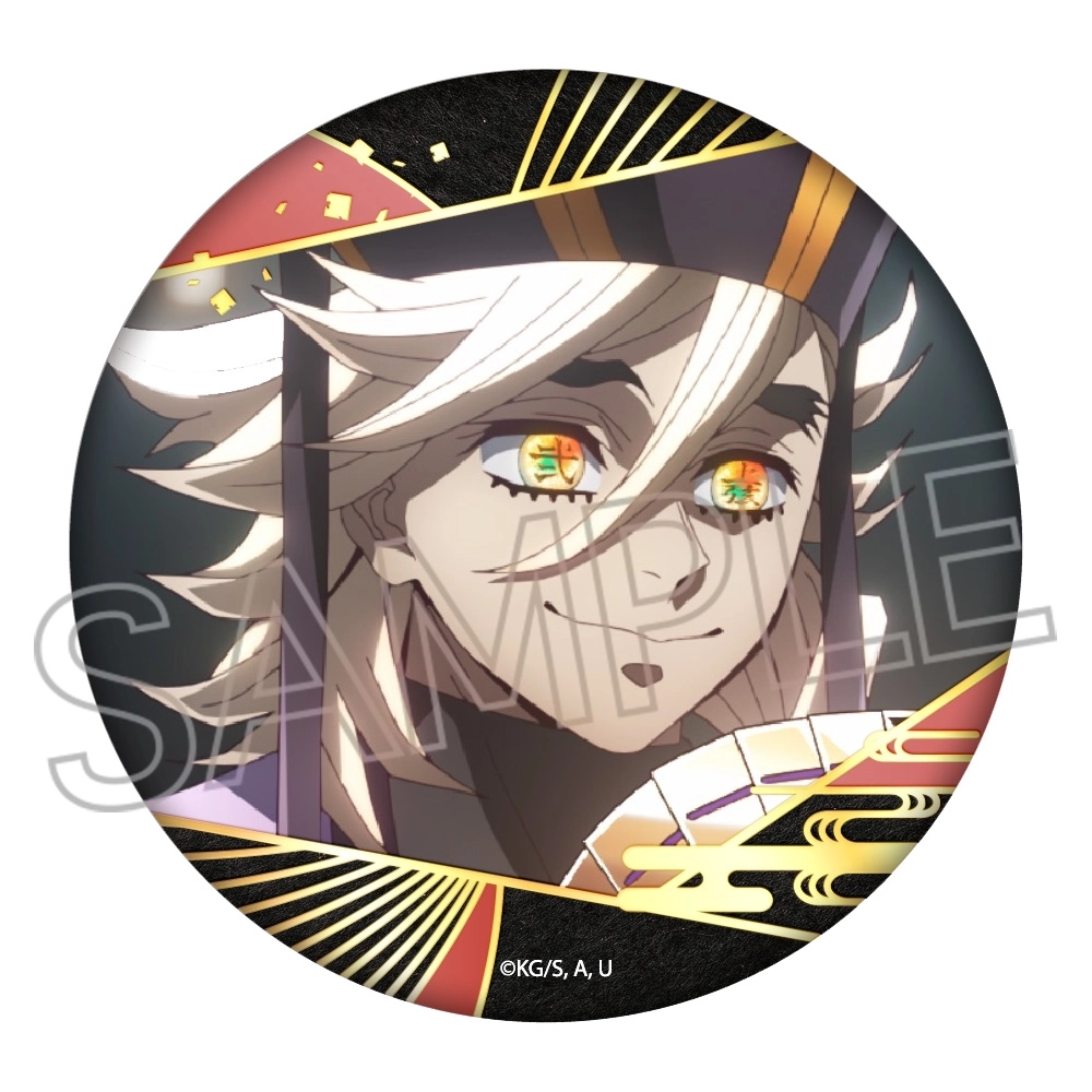 鬼滅の刃 箔押しブロマイド ホログラム缶バッジ 童磨 鬼滅の刃 ブロマイド 童磨 鬼滅の刃 箔押しブロマイド ホログラム缶バッジ