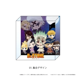 【予約2026年05月】アクリルブロック(正方形)「Dr.STONE」01/集合デザイン(ここぺたver.) エヌアンドイー