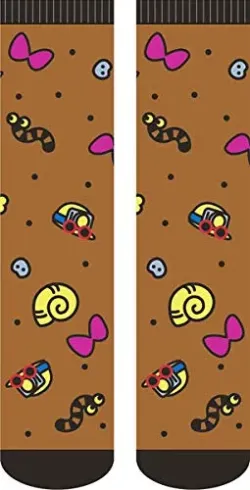 ねほりんぱほりん　クルー丈ソックス（２）総柄  レディースソックス エンスカイ