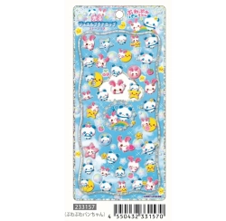 光るジュエルプチドロップステッカー　ぷわぷわパンちゃん　カミオジャパン
