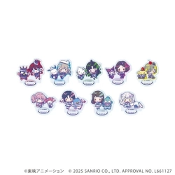アクリルぷちスタンド「ガールズバンドクライ×サンリオキャラクターズ」01/ブラインド(全9種) ミニキャラデザイン(コラボイラスト) 9パック入りBOX A3