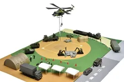 【予約2023年3月】GJ! はたらくのりもの百景 003 自衛隊防災訓練現場 8個入 BOX ジオラマ用品